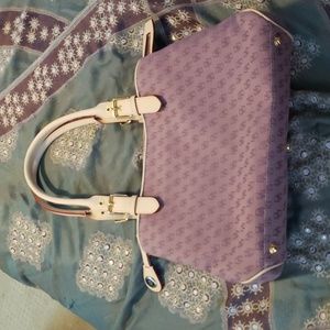 HOST PICK! ⭐ Dooney & Bourke purple and white satchel, NWOT ⭐